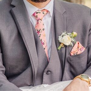 NEW NWT Pink Floral Neck Ties Set of 7